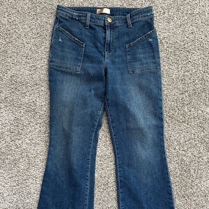 KUT Kelsey High Rise Ankle Flare - Inspiration W/ Medium Base Wash Size 6